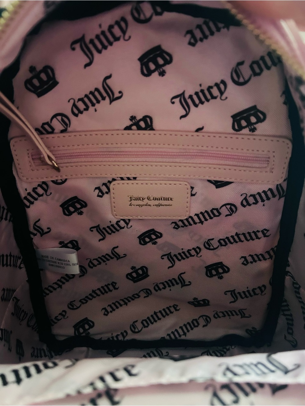 Juicy Couture Study In Style w/scottie Backpack w/ Plush Charm.Pink Clay Color. - Picture 8 of 11